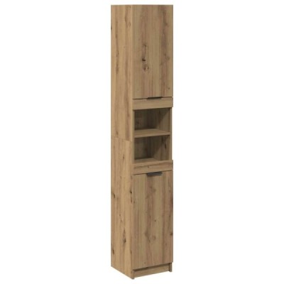 Armario de baño madera ingeniería roble artisan 32x34x188,5 cm