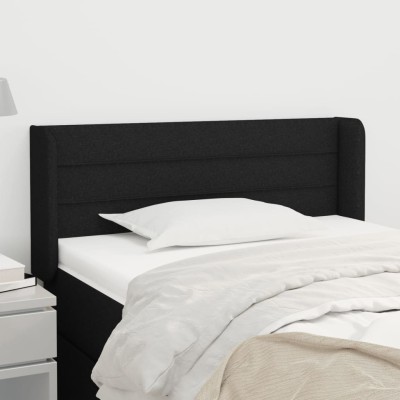 Cabecero de tela negro 83x16x78/88 cm