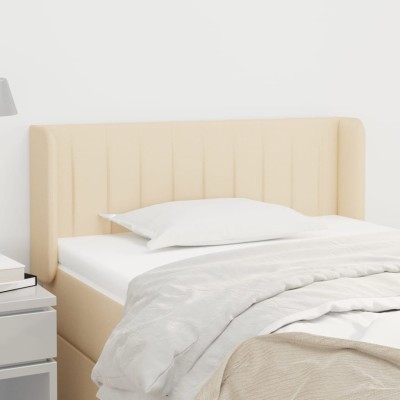 Cabecero de tela color crema 83x16x78/88 cm