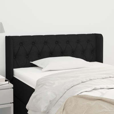 Cabecero de tela negro 103x16x78/88 cm