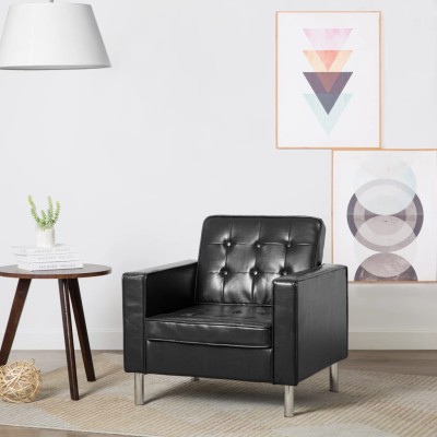 Sillón negro 75x70x75 cm piel sintética