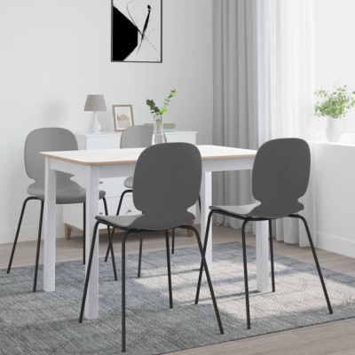 Mesa de comedor madera de caucho blanco y marrón 114x71x75 cm