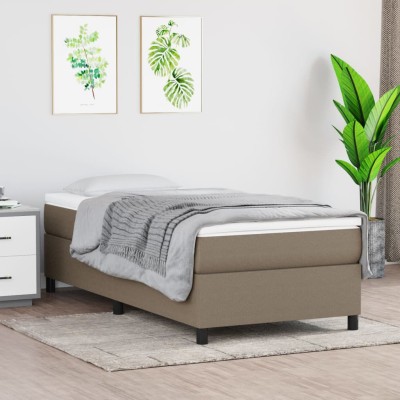 Estructura de cama sin colchón tela taupe 90x200 cm