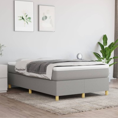 Estructura de cama sin colchón tela gris claro 120x200 cm