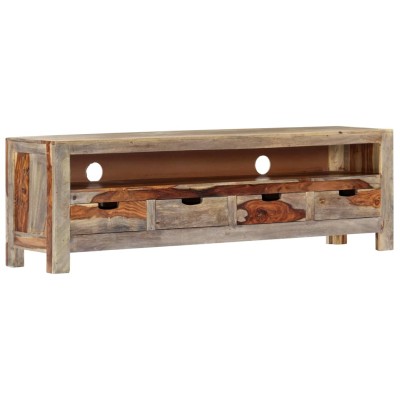 Mueble de TV madera maciza de acacia 130x30x40 cm