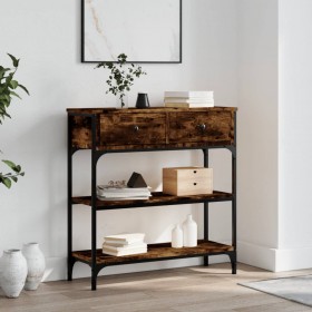 Mueble para TV madera maciza de caoba negro café 100x30x45 cm