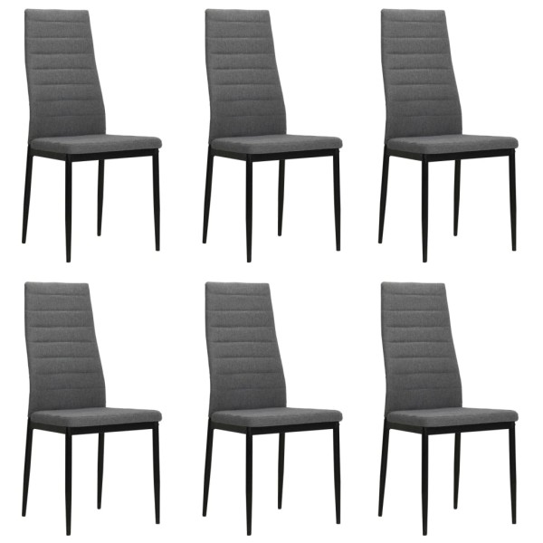 Sillas de comedor 6 unidades de tela gris claro