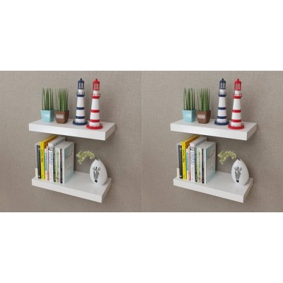 Estantes de pared 4 unidades blanco 40 cm