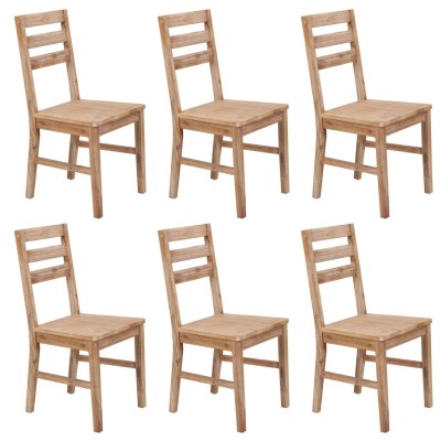 Sillas de comedor 6 unidades madera maciza de acacia