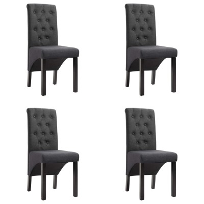 Sillas de comedor giratorias 4 unidades tela gris oscuro