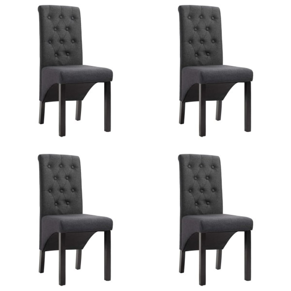 Sillas de comedor giratorias 4 unidades tela gris oscuro