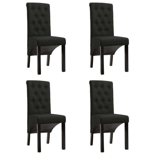 Sillas de comedor 4 unidades tela negras