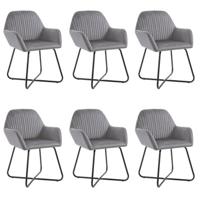 Sillas de comedor 6 unidades terciopelo gris