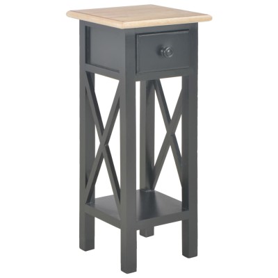 Mesa auxiliar de madera negro 27x27x65,5 cm