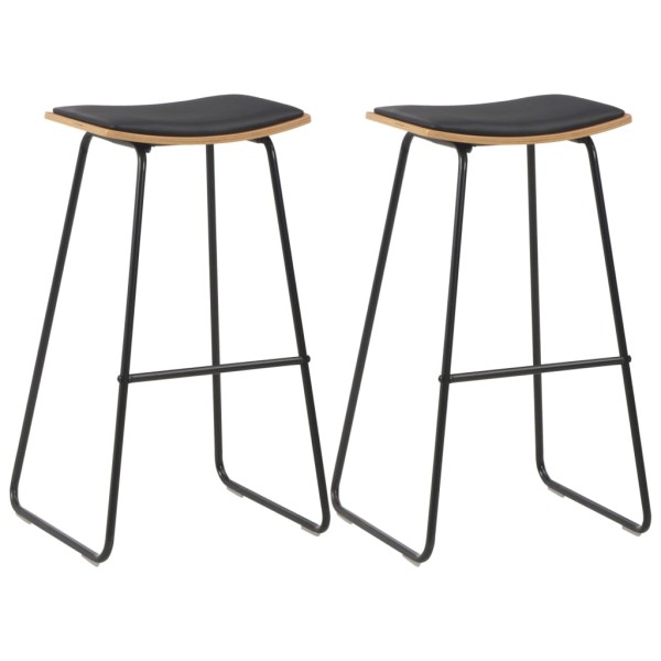 Taburetes de cocina 2 unidades cuero sintético negro
