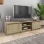 Mueble TV madera contrachapada color roble Sonoma 140x40x35,5cm