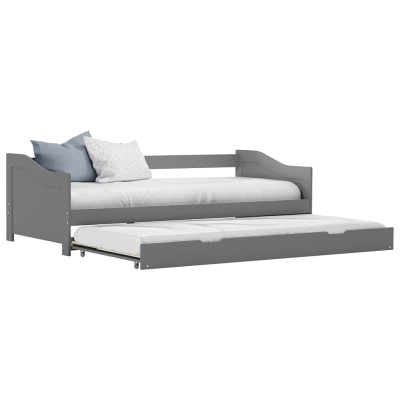 Estructura de sofá cama extraíble sin colchón gris 90x200cm