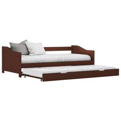 Estructura sofá cama extraíble sin colchón marrón 90x200cm