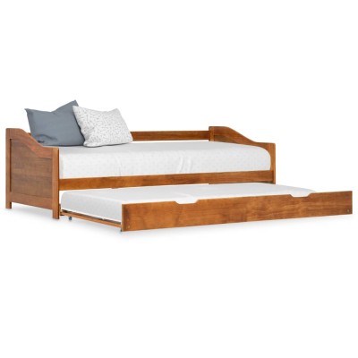 Estructura sofá cama extraíble sin colchón marrón miel 90x200cm