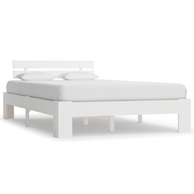 Estructura de cama sin colchón madera de pino blanca 140x200 cm
