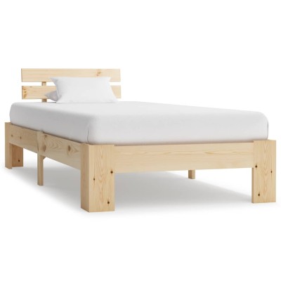 Estructura de cama sin colchón madera maciza de pino 100x200 cm
