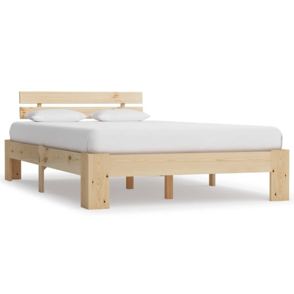 Estructura de cama sin colchón madera maciza de pino 120x200 cm