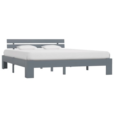 Estructura de cama sin colchón madera de pino gris 180x200 cm