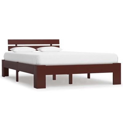 Estructura cama sin colchón madera pino marrón oscuro 120x200cm