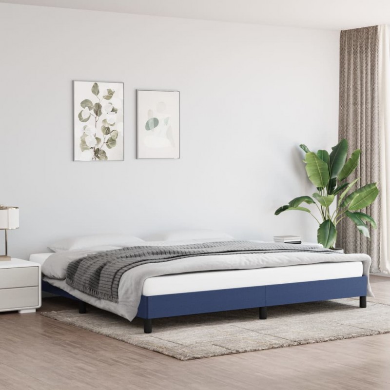 Estructura de cama de tela gris taupe azul 200x200 cm