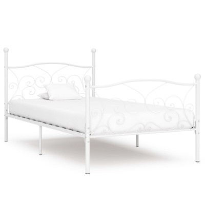 Cama con somier sin colchón metal blanco 90x200 cm