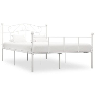 Estructura de cama sin colchón metal blanco 140x200 cm