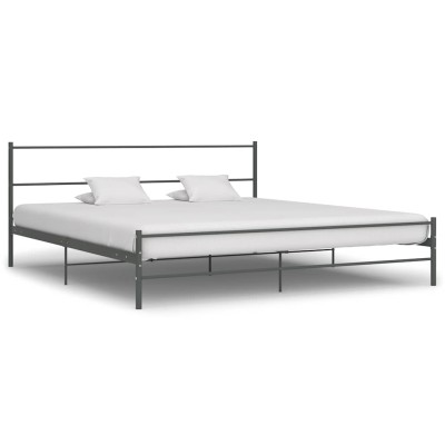Estructura de cama sin colchón metal gris 180x200 cm