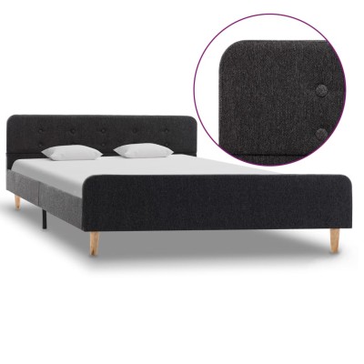 Estructura de cama de arpillera gris oscuro 140x200 cm