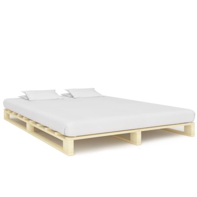 Estructura cama palets sin colchón madera maciza pino 160x200cm