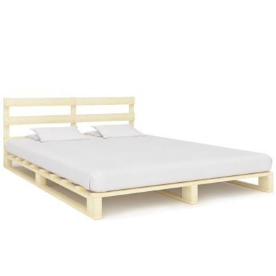 Estructura cama palets sin colchón madera maciza pino 160x200cm