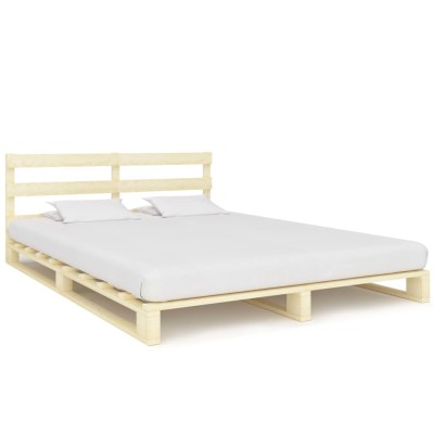 Estructura cama palets sin colchón madera maciza pino 180x200cm