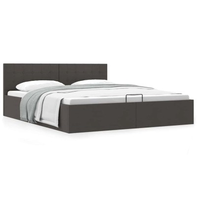 Cama canapé hidráulica de almacenaje sin colchón gris 180x200cm