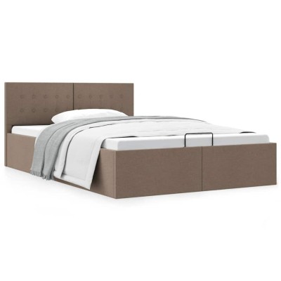Cama canapé hidráulica almacenaje sin colchón taupe 140x200 cm