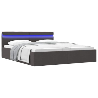 Cama canapé hidráulica de almacenaje sin colchón gris 180x200cm