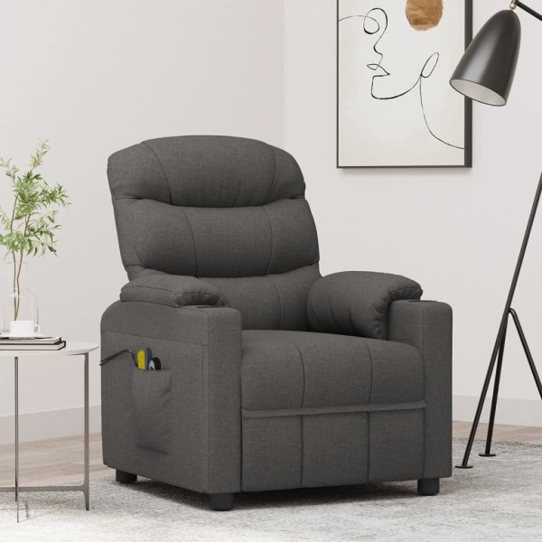 Sillón de masaje eléctrico tela gris oscuro