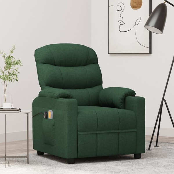 Sillón de masaje eléctrico tela verde oscuro