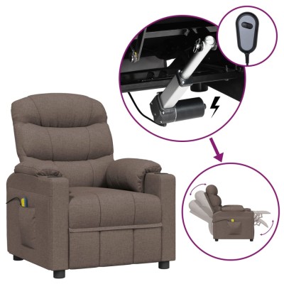 Sillón de masaje eléctrico tela gris taupé