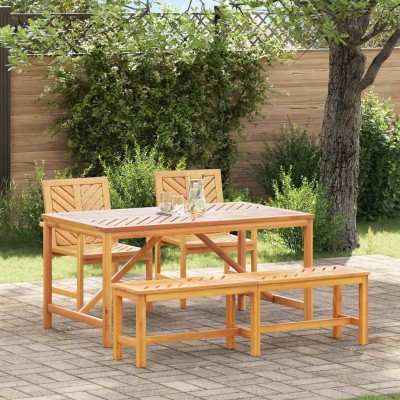 Conjunto de Comedor de Jardín 4 pcs Marrón 150 x 90 x 74 cm