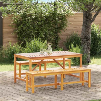 Conjunto de Comedor de Jardín 3 pcs Marrón 150 x 90 x 74 cm