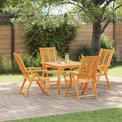 Conjunto de Comedor de Jardín 5 pcs Marrón 90 x 90 x 74 cm