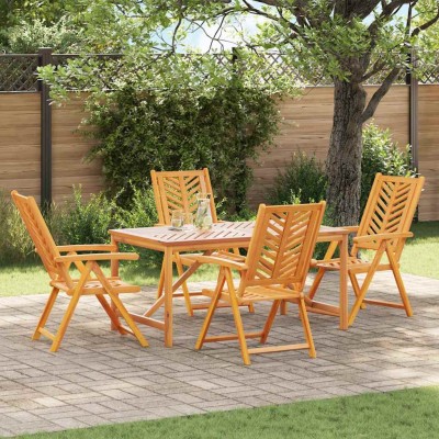 Conjunto de Comedor de Jardín 5 pcs Marrón 150 x 90 x 74 cm