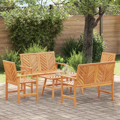 Conjunto de Sofás de Jardín 3 pcs Marrón