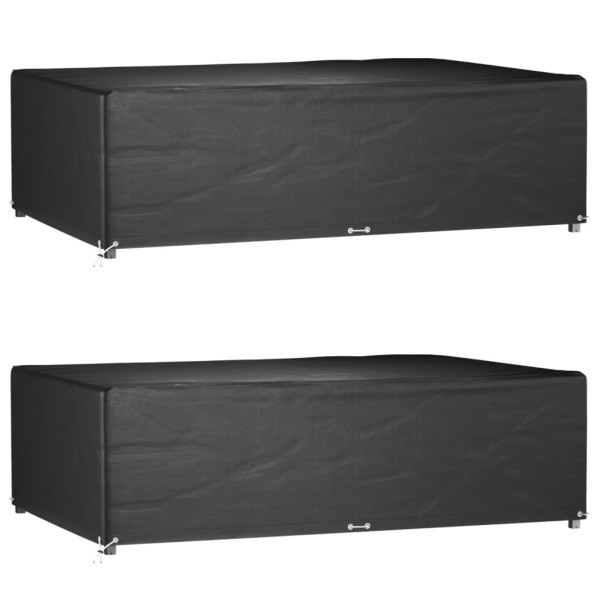 Fundas muebles jardín 2 uds 12 ojales rectangular 227x152x65 cm