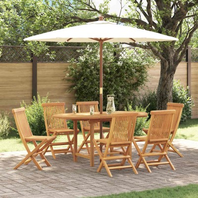 Conjunto de Comedor de Jardín 7 pcs Marrón 160 x 80 x 75 cm