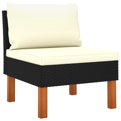 Sofá central de ratán sintético y madera maciza de eucalipto